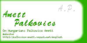 anett palkovics business card